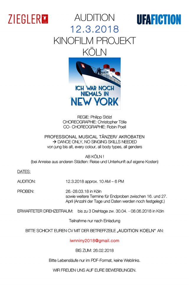 AUDITION KOELN Taenzer