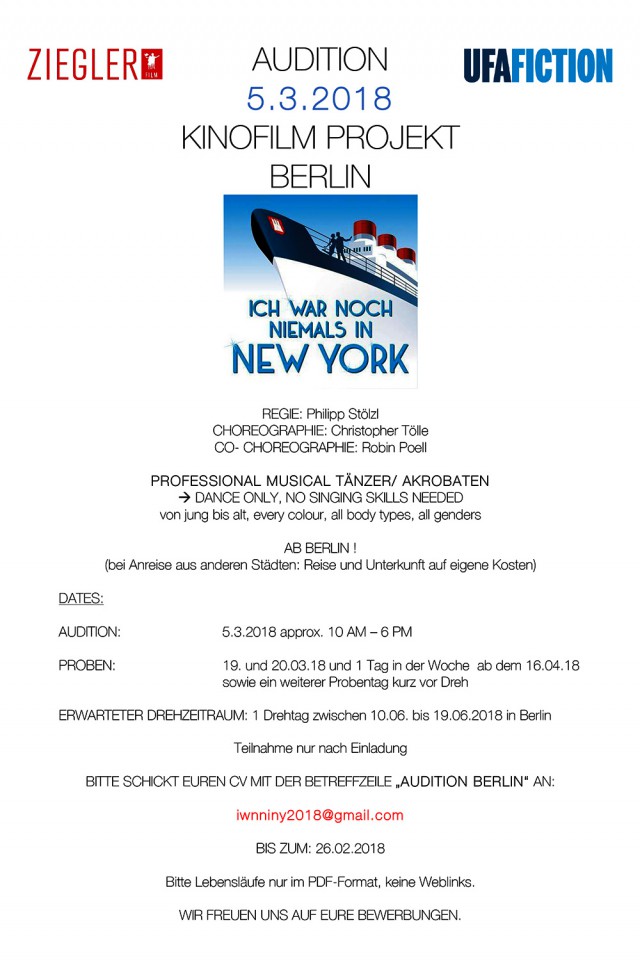 AUDITION BERLIN Taenzer