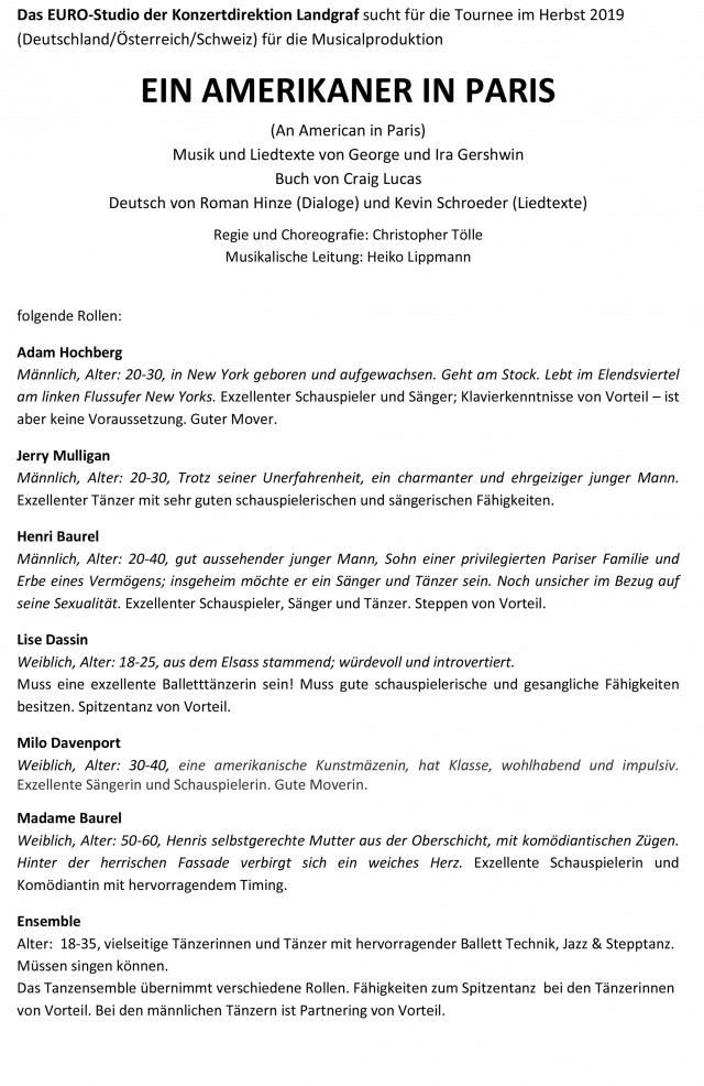 AUDITION AUSSCHREIBUNG AIP Jan19 1